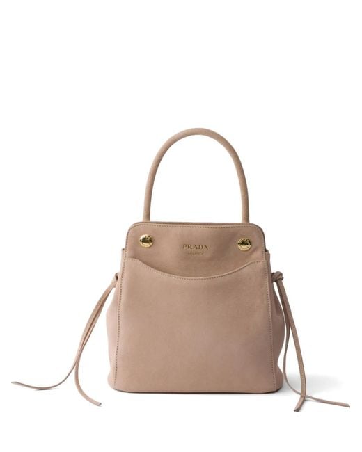Prada Natural Carry Mini Suede Handbag