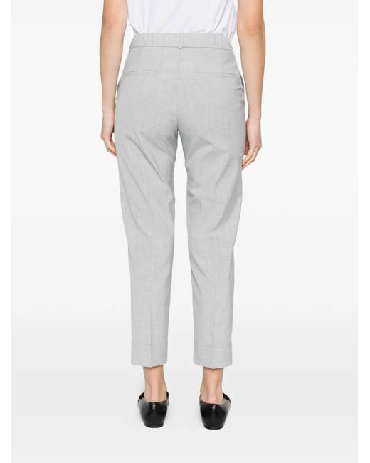 Peserico White Cuffed Tailored Trousers