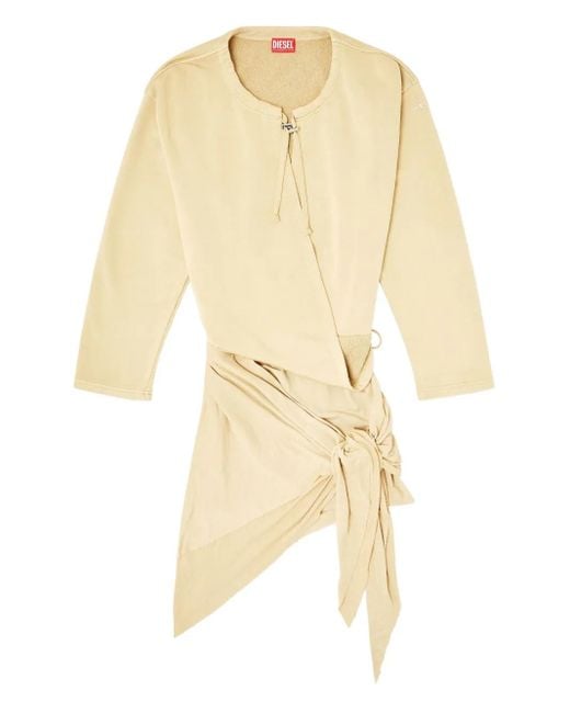 DIESEL Natural D-Creed Drawstring Wrap Dress