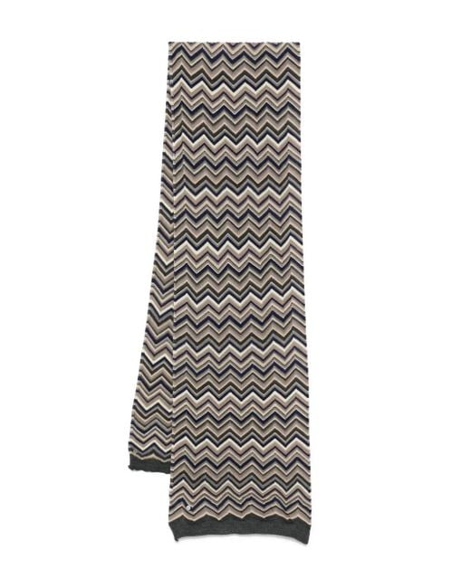 Missoni White Chevron-Pattern Scarf