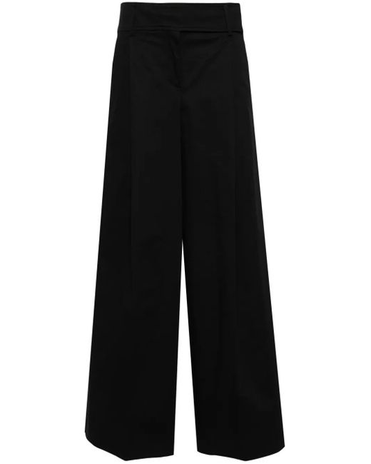 Pinko Black Proteo Wide-Leg Cotton Trousers