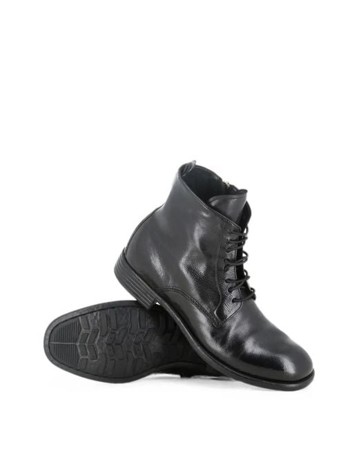 Officine Creative Black Calitxe 089 Lace-Up Ankle Boots