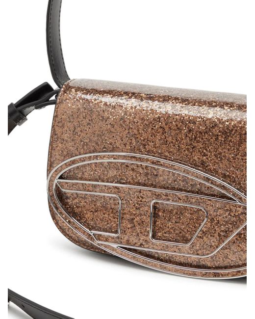 DIESEL Brown 1dr-iconic Shoulder Bag With Macro Glitter