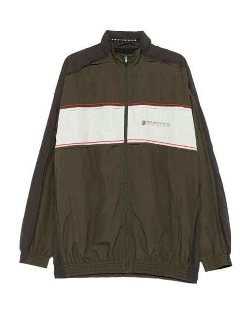 Martine Rose Green Layered-Panel Track Jacket for men
