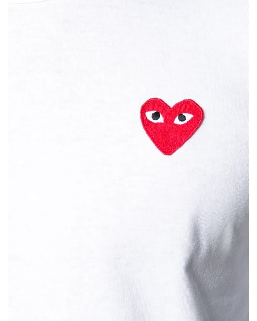 COMME DES GARÇONS PLAY White Brand Appliqué Crewneck Cotton-jersey T-shirt Xx for men