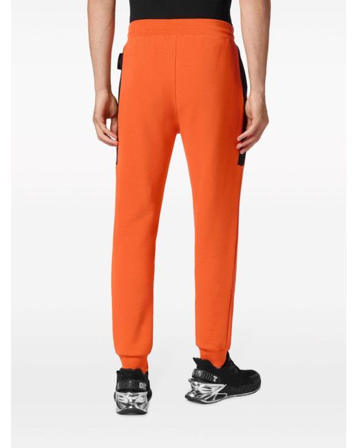 Philipp Plein Orange Logo-appliqué Drawstring-waist Track Pants for men