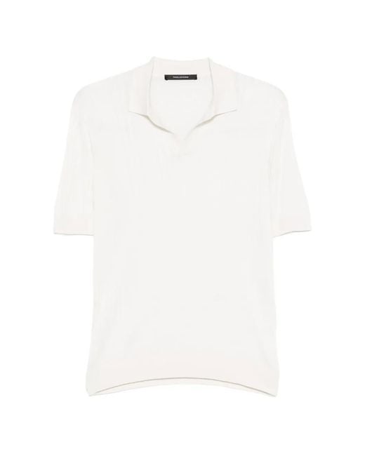 Tagliatore White Short-Sleeve Polo-Collar T-Shirt for men