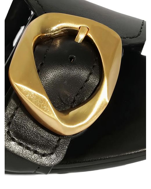 SCHUTZ SHOES Black 50 Mm Olga Buckle-Detail Sandals