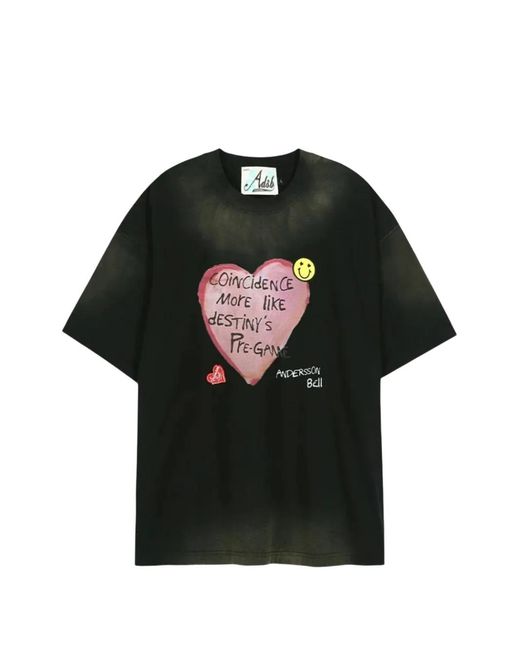 ANDERSSON BELL Black Spray Washed T-Shirt for men