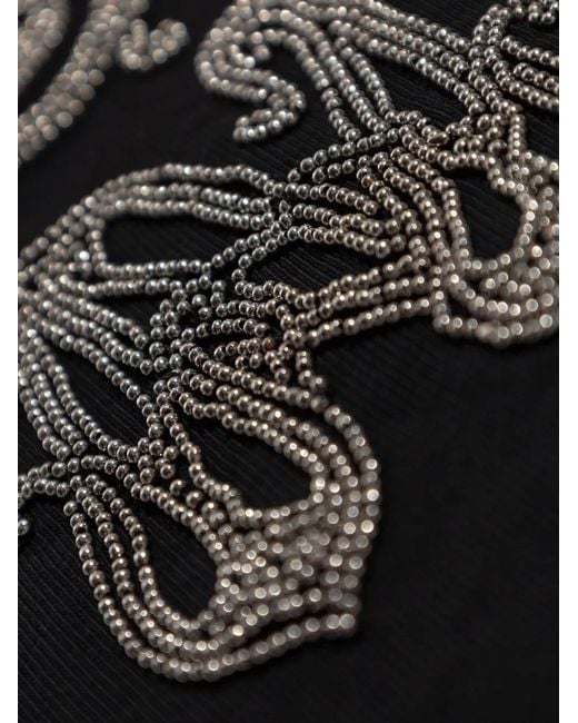 AllSaints Black Ella Lisa Beaded T-Shirt