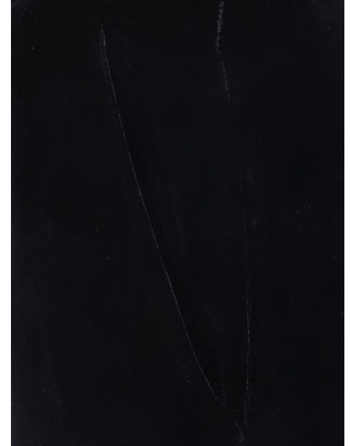 Giorgio Armani ベルベット ストレートパンツ Blue
