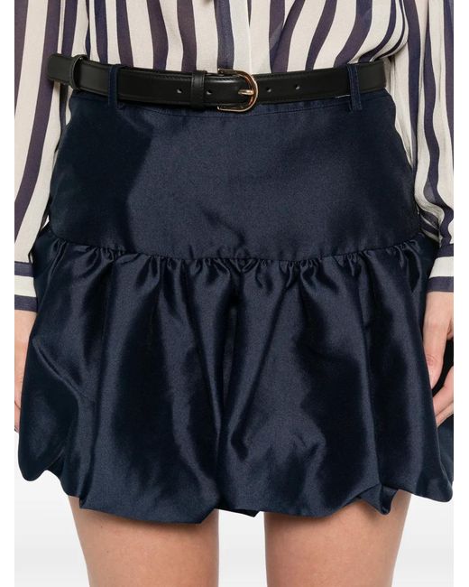 Self-Portrait Gesmockte Mini-Rok in het Blue