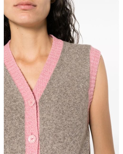 Barrie Pink Gerippter Pullunder