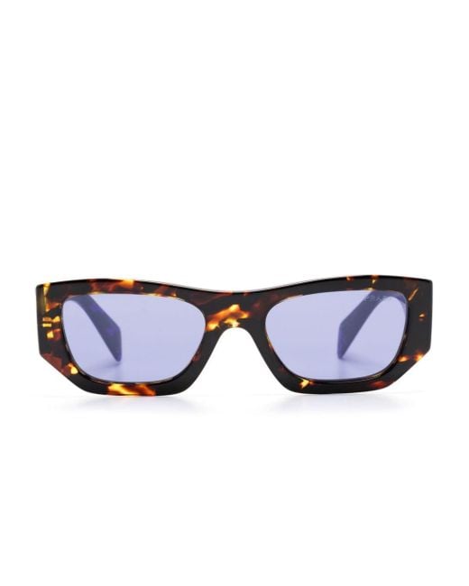 Prada Blue Tortoiseshell Rectangle-frame Sunglasses