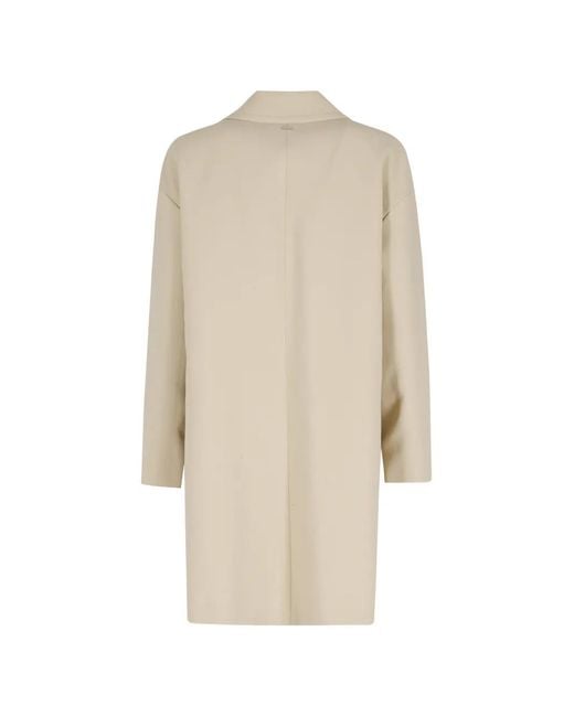 Herno Natural Notched-Lapel Button-Fastening Coat