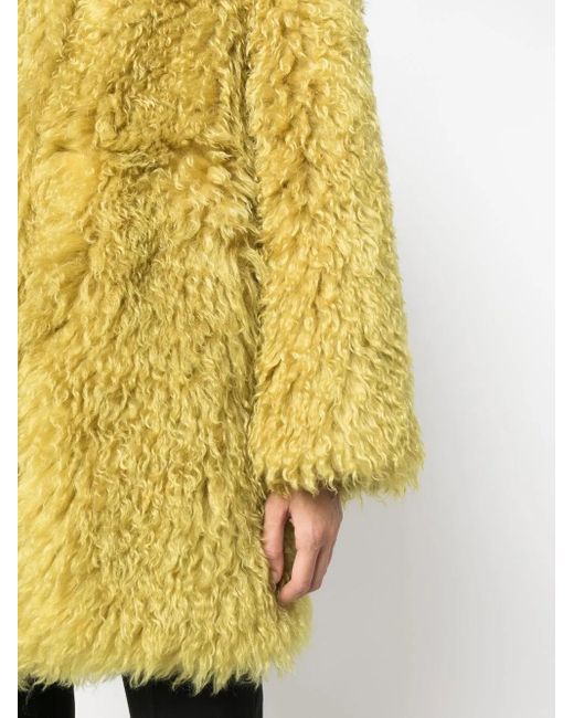 BECAGLI Yellow Oversized Teddy Coat