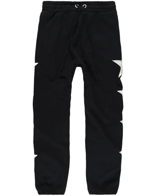 Palm Angels Black Star-Patch Cotton Track Pants for men