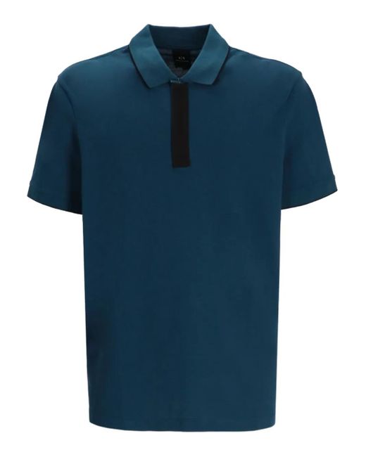ARMANI EXCHANGE Blue Placket Polo Shirt for men