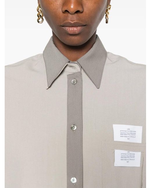 ROKH Gray Logo-Patch Detachable-Panels Shirt