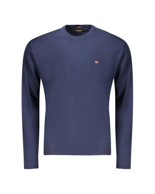 Napapijri Blue Logo-Patch Sweater for men