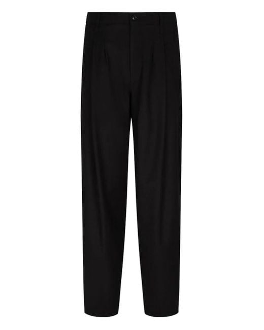 Giorgio Armani Black Pleated-Front Trousers for men
