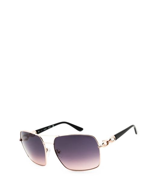Guess Purple Rectangle-Frame Sunglasses