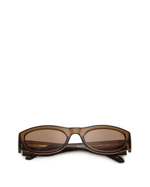 A.Kjærbede Brown Gust Oval-Frame Sunglasses for men