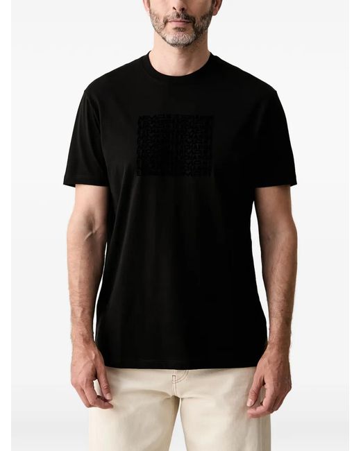 ARMANI EXCHANGE Black Logo-Print Crew-Neck T-Shirt for men