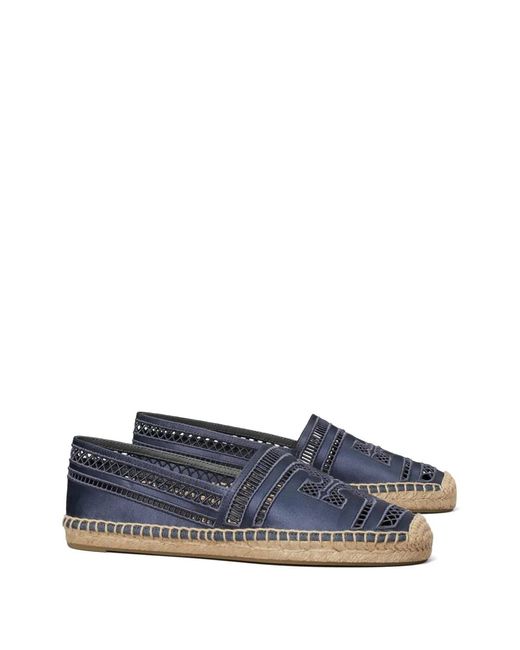 Tory Burch Blue Open Weave Espadrilles