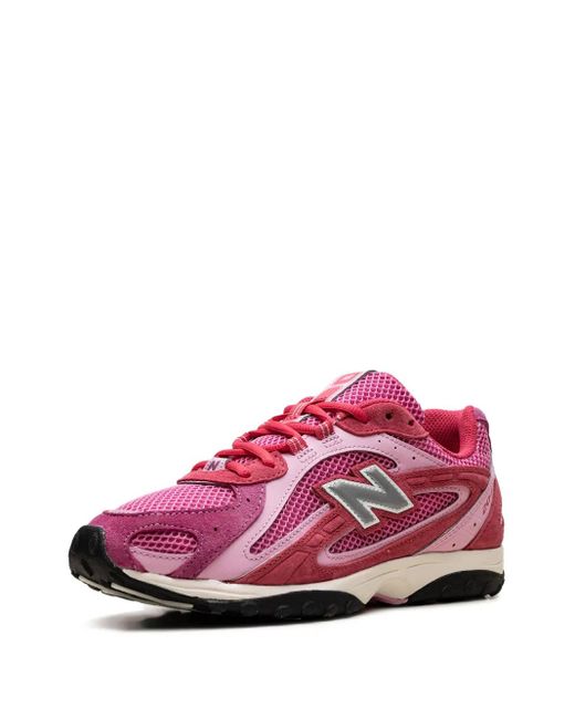 New Balance Pink X Kith 204L Mesh-Panel Suede Sneakers for men