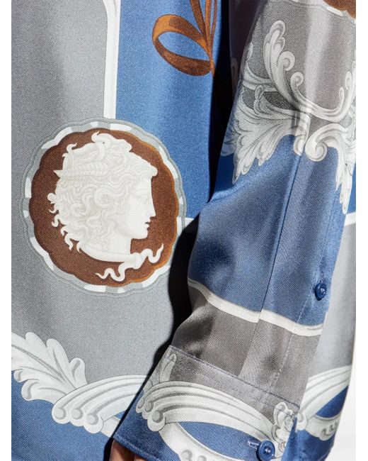 Versace Overhemd Met Medusa Cameo-Print in het Blue voor heren