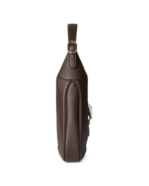 Gucci Brown Large Jackie 1961 Pebbled Leather Shoulder Bag