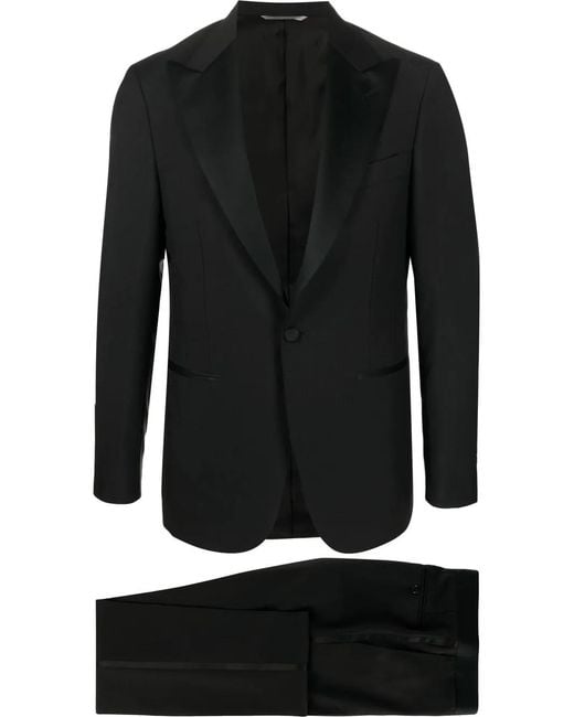 Canali Black Single-Breasted Two-Piece Suit for men
