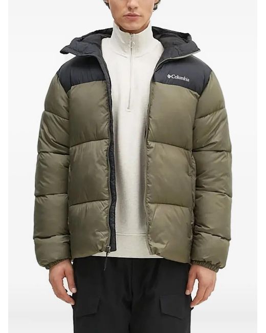 Columbia Green Hooded Puffer Jacket for men