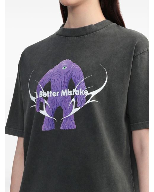 A BETTER MISTAKE Black Graphic-print T-shirt
