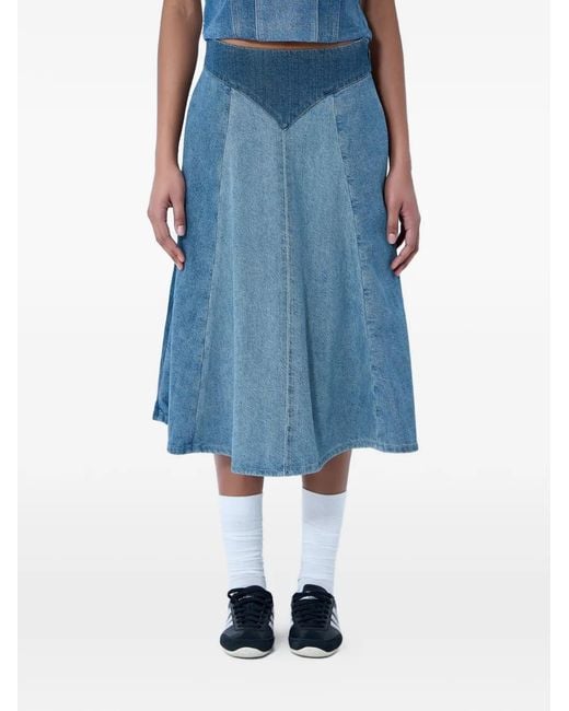 Levi's Blue Roper Panelled Midi Skirt