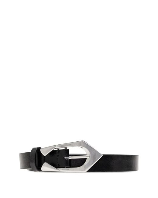 IRO White Geometric-Buckle Leather Belt