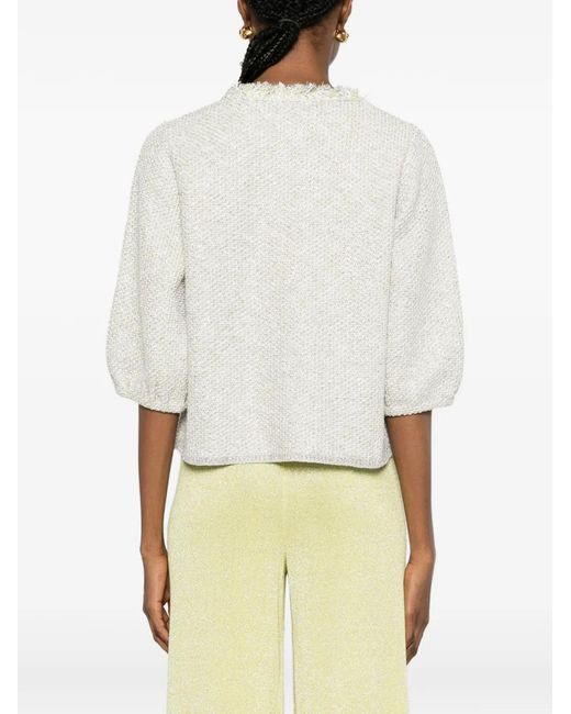Chaqueta Con Flecos Neera de color White