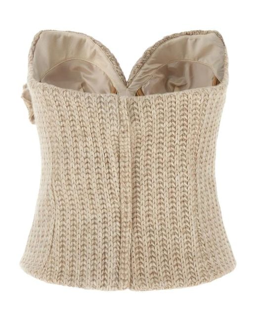 GIUSEPPE DI MORABITO Natural Flower-Embellished Top