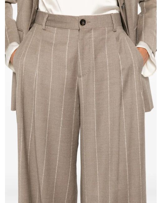 Pantalones de vestir a rayas Luigi Bianchi de color Brown