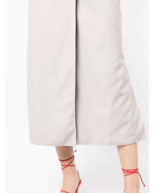 ROKH White Mid-Length Side Slit Skirt