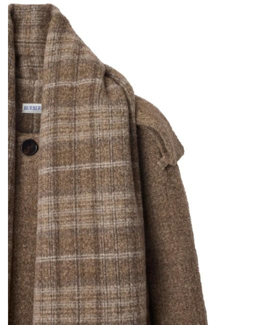 Burberry Brown Schulterfreie Jacke Mit Abnehmbarem Schal