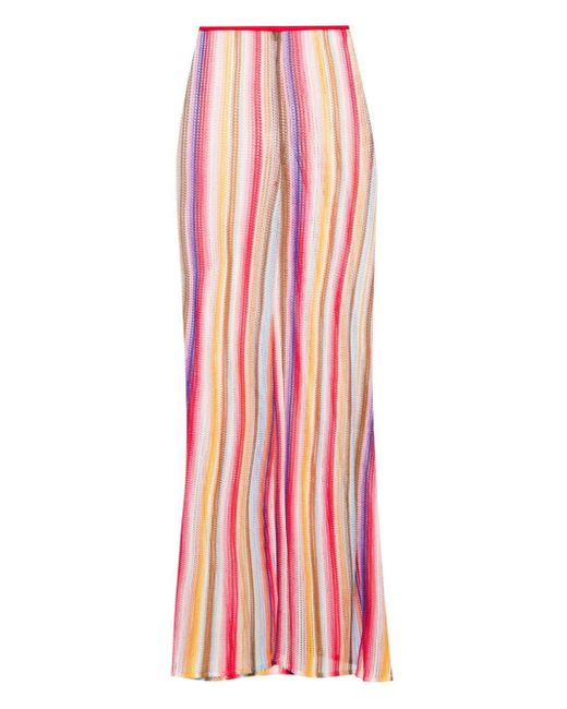 Pantalon en crochet à coupe évasée Missoni en coloris Pink