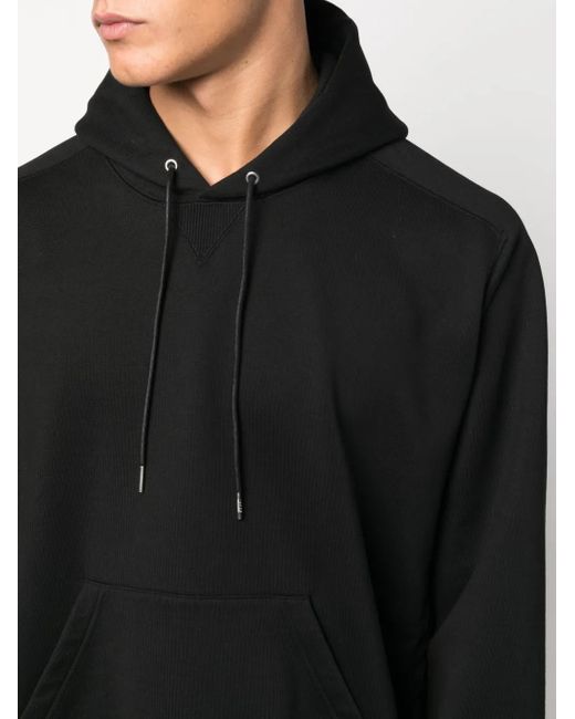 Sacai Black Cotton Drawstring Hoodie for men