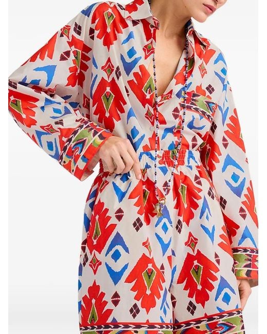 Momoní Red Tumble Printed Poplin Shorts