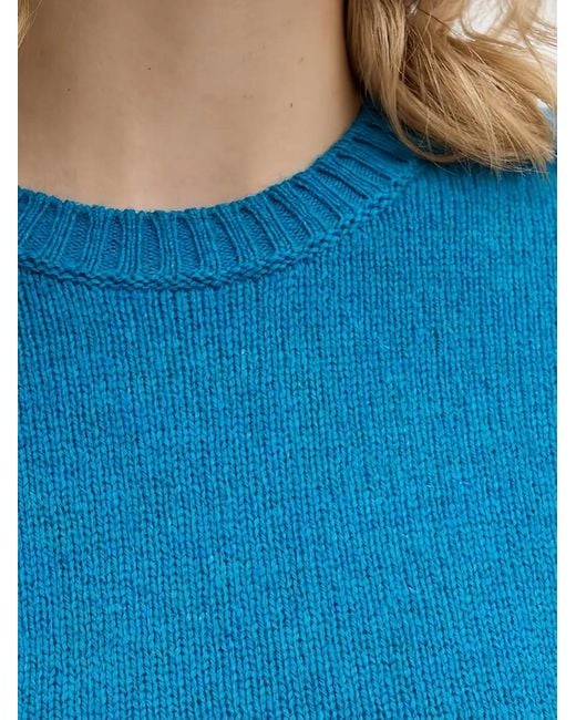 Benetton Blue Ribbed-Knit Sweater