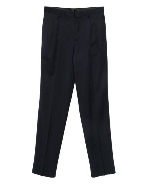 Lardini Blue Virgin Wool Straight-Leg Trousers for men