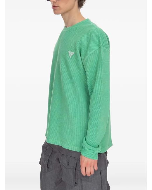 Guess Green Logo Waffle T-Shirt for men