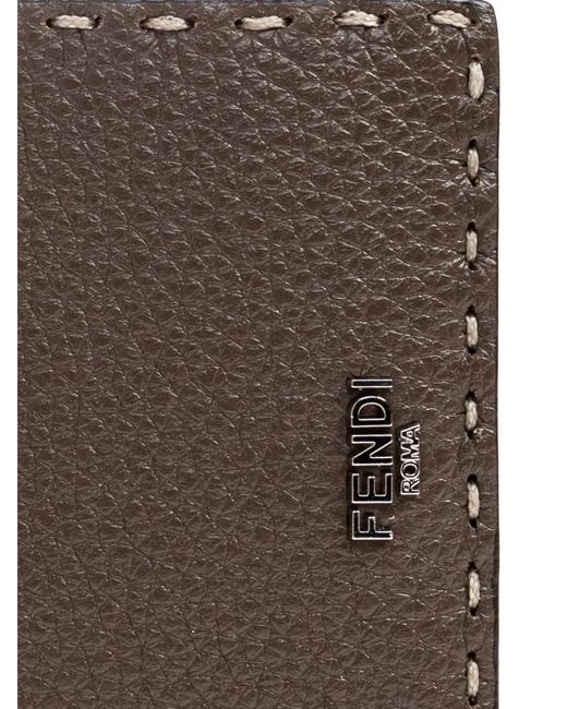 Fendi Brown Selleria Leather Wallet for men
