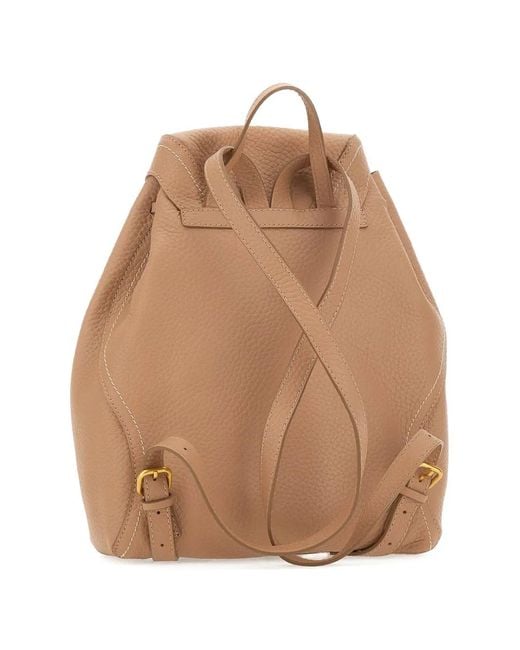 Gianni Chiarini Natural Violette Contrast-Stitch Drawstring Backpack